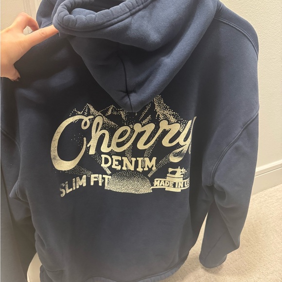 Cherry LA Denim Navy Hoodie - Picture 2 of 5
